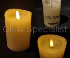 LED CANDLE WITH TIMER - 7 X 10 CM - IVORY
