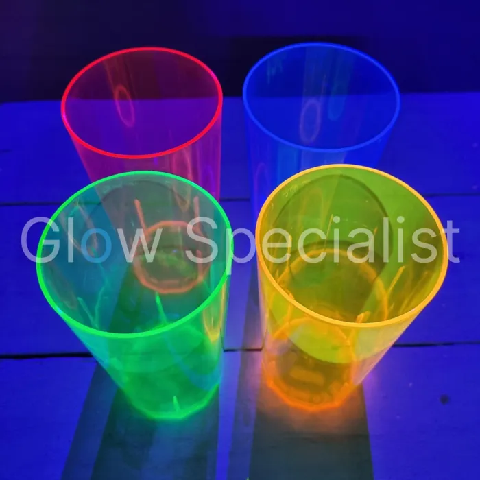 Glow Specialist UV/BLACKLIGHT NEON DRINKING GLASSES - 12 PIECES