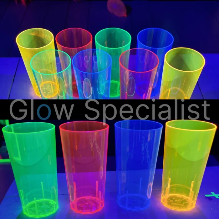 Glow Specialist UV/BLACKLIGHT NEON DRINKING GLASSES - 12 PIECES