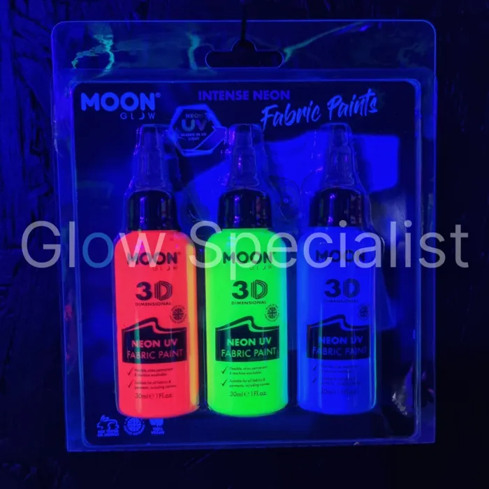 TEXTILE DYE - UV / BLACKLIGHT - SET OF 3 - RED, YELLOW, BLUE