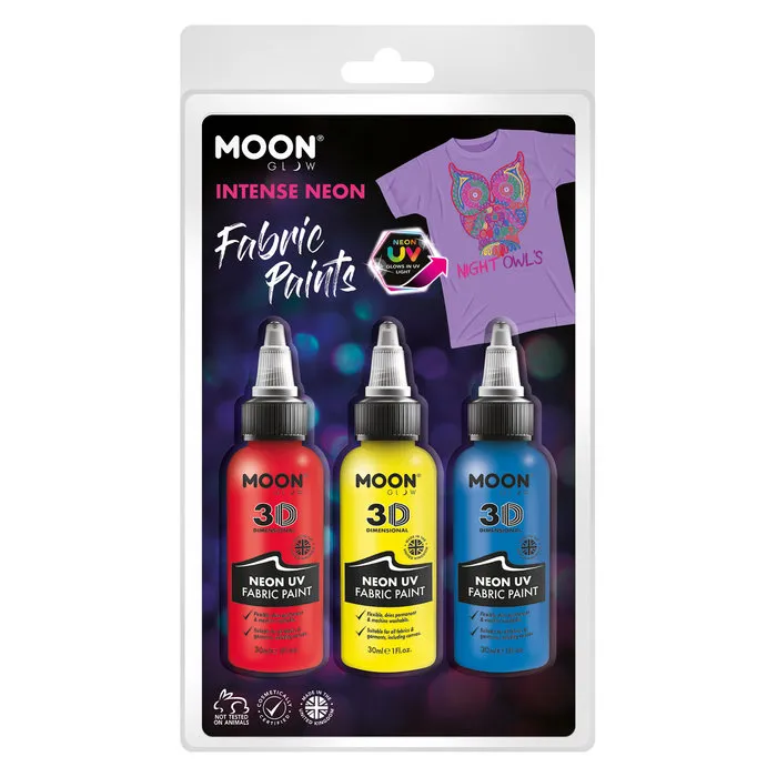 TEXTILE DYE - UV / BLACKLIGHT - SET OF 3 - RED, YELLOW, BLUE