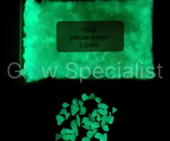 Glow Specialist GLOW IN THE DARK - GLASS STONES - YELLOW/GREEN - 3-5 MM