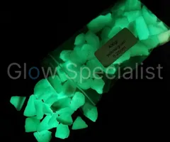 Glow Specialist GLOW IN THE DARK - GLASS STONES - YELLOW/GREEN - 8-25 MM