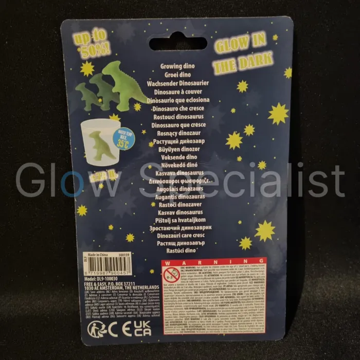 GROEI DINO - GLOW IN THE DARK - SET VAN 2