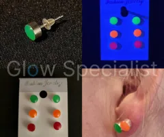 Glow Specialist UV/BLACKLIGHT NEON OORKNOPJES - SET VAN 3 PAAR
