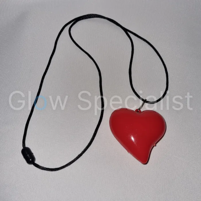 NECKLACE WITH RED LED HEART - BLINKING