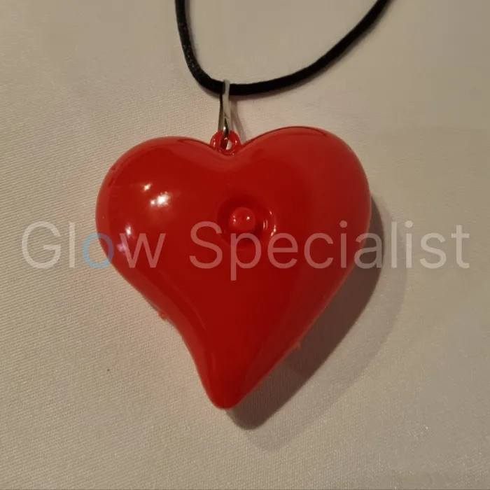 NECKLACE WITH RED LED HEART - BLINKING