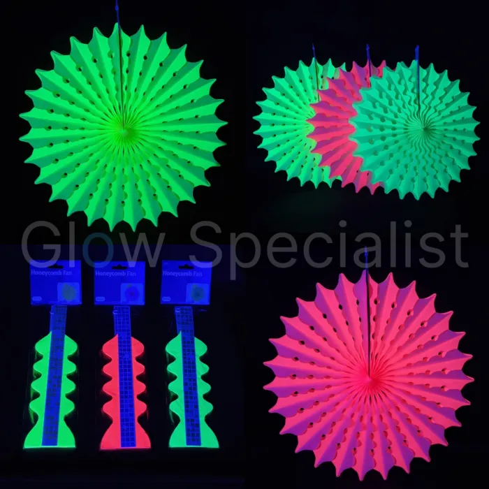 UV/BLACKLIGHT NEON HONEYCOMB FAN
