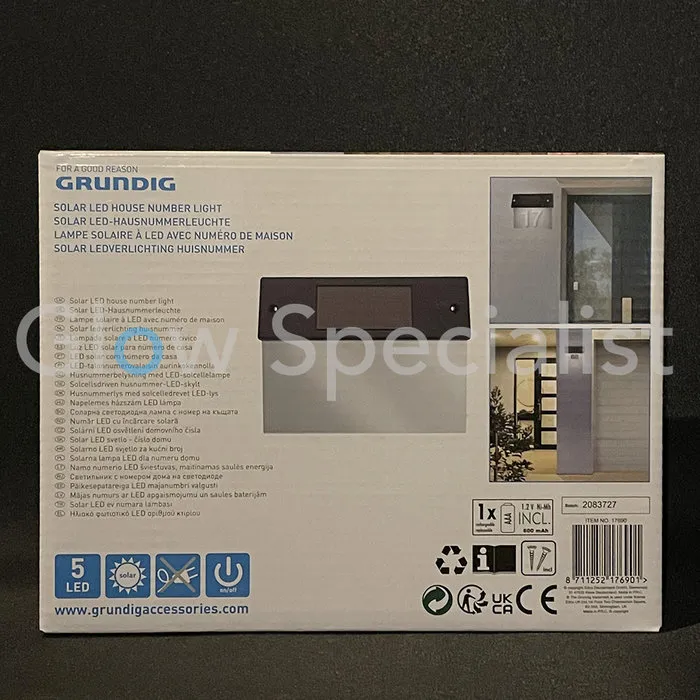 Grundig LED HOUSE NUMBER PLATE SOLAR POWERED