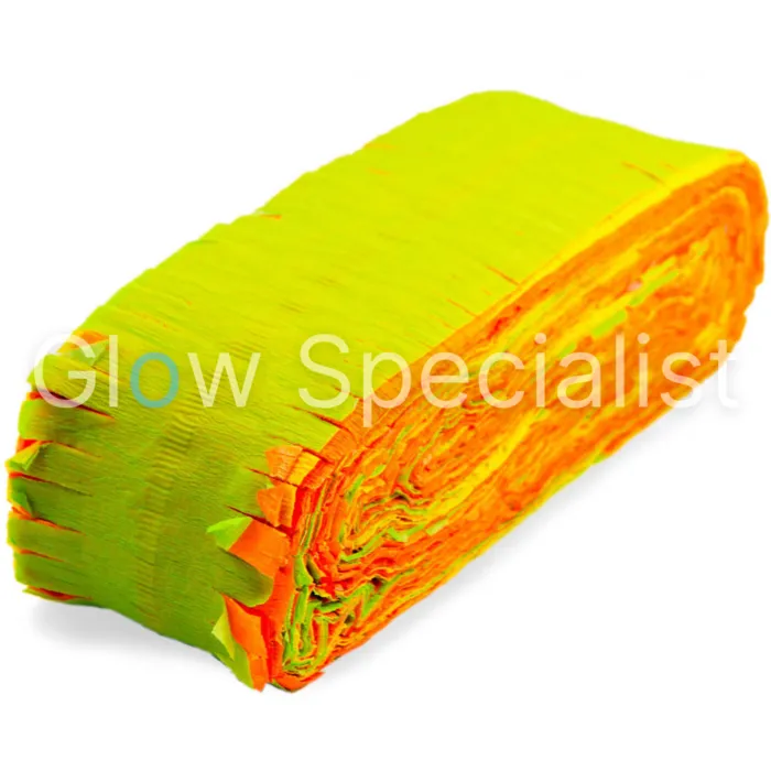 UV NEON CREPE GARLAND - 18 METERS - RAINBOW