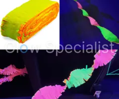 UV NEON CREPE GARLAND - 18 METERS - RAINBOW