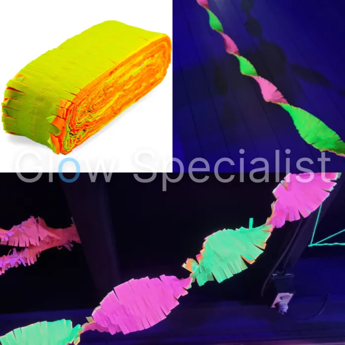 UV NEON CRÊPESLINGER - 18 METER - RAINBOW