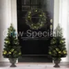 CHRISTMAS SET - 2 CHRISTMAS TREES AND CHRISTMAS WREATH WITH LED