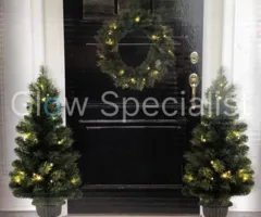 CHRISTMAS SET - 2 CHRISTMAS TREES AND CHRISTMAS WREATH WITH LED