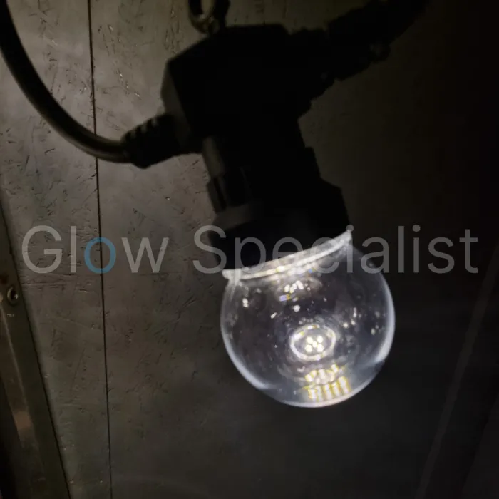 FESTOON LIGHT - 5 M - 10 LED LIGHTS - CLEAR - WARM WHITE - IP44