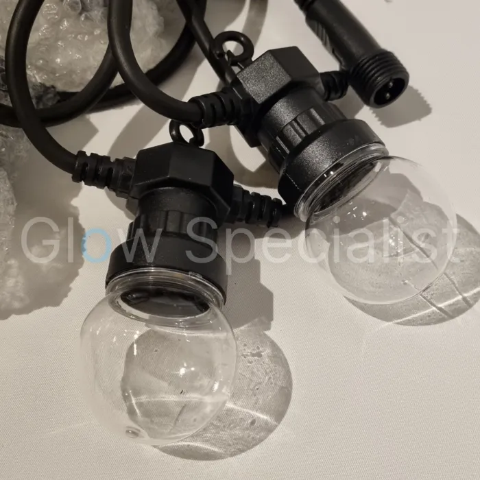 PRIKKABEL - 5 M - 10 LED LAMPEN - HELDER - WARM WIT - IP44