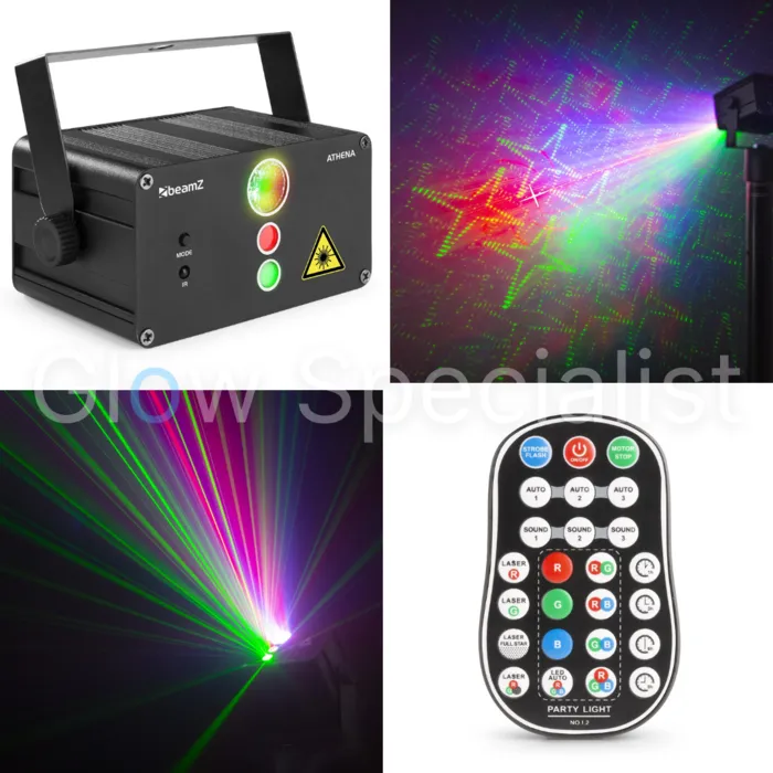 BeamZ BeamZ Athena Gobo Laser met Accu – Compacte Laser met Gobo & LED‑effecten voor Feest & Entertainment