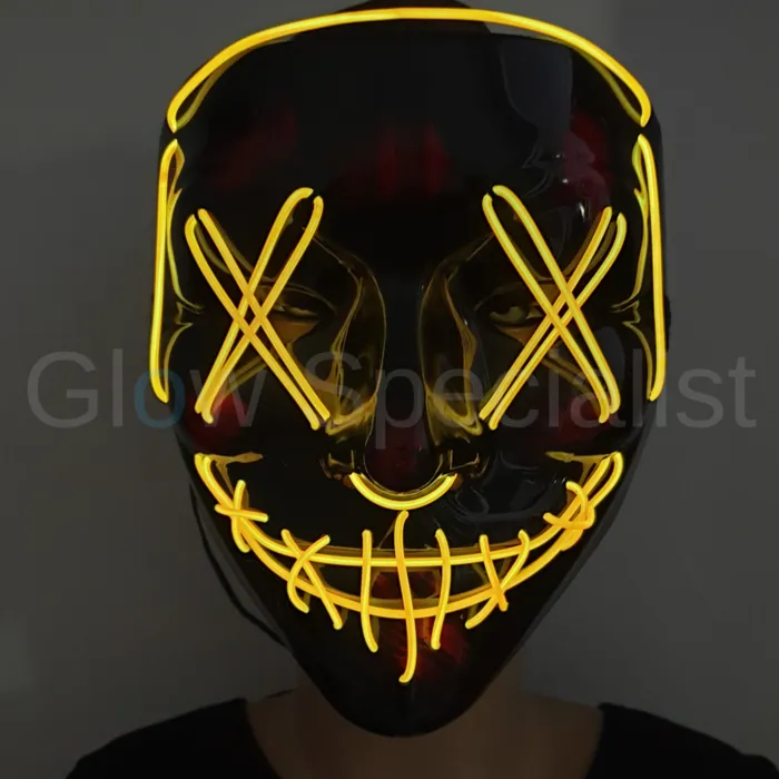 EL WIRE HALLOWEEN MASK - ORANGE, PINK OR RED