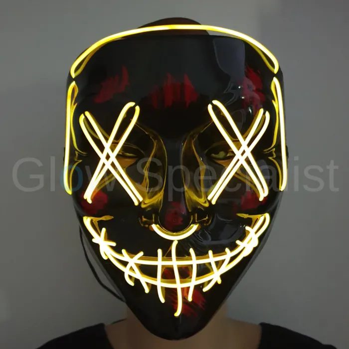 EL WIRE HALLOWEEN MASK - ORANGE, PINK OR RED