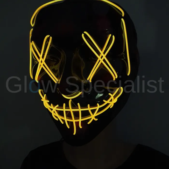 EL WIRE HALLOWEEN MASKER - ORANJE, ROZE OF ROOD