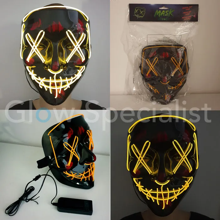 EL WIRE HALLOWEEN MASKER - ORANJE, ROZE OF ROOD