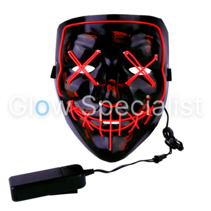 EL WIRE HALLOWEEN MASK - ORANGE, PINK OR RED
