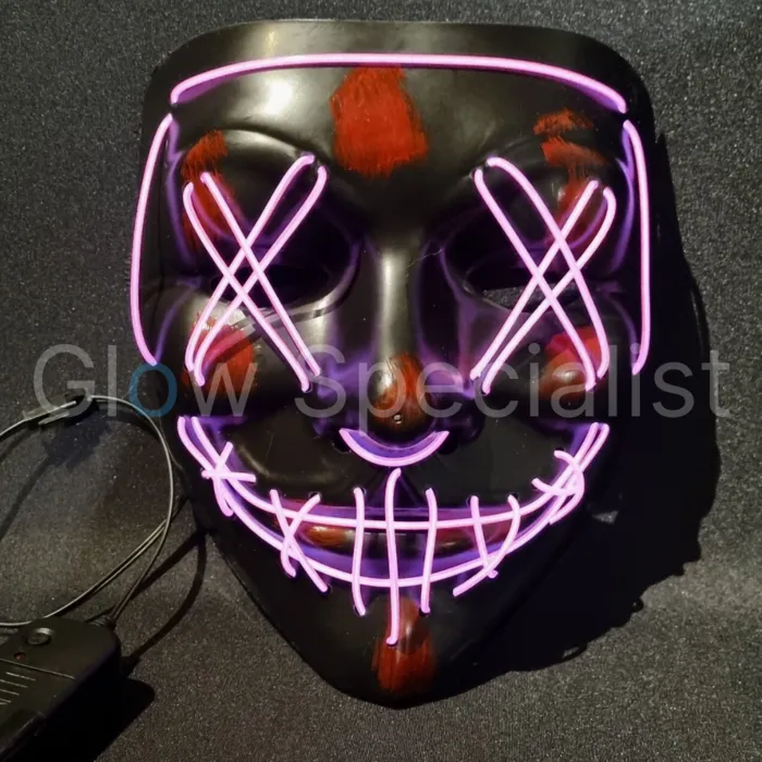 EL WIRE HALLOWEEN MASK - ORANGE, PINK OR RED