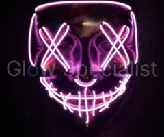 EL WIRE HALLOWEEN MASK - ORANGE, PINK OR RED