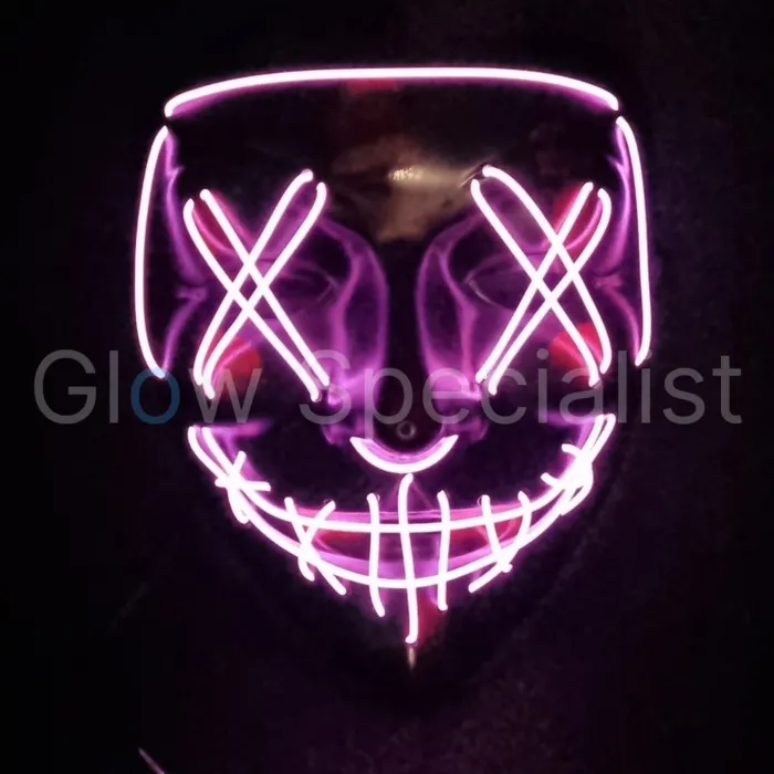 EL WIRE HALLOWEEN MASK - ORANGE, PINK OR RED