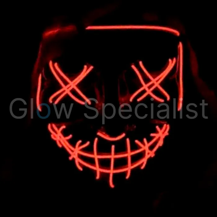 EL WIRE HALLOWEEN MASKER - ORANJE, ROZE OF ROOD