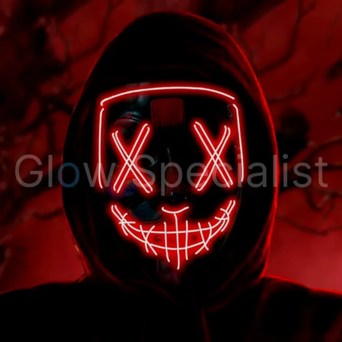 EL WIRE HALLOWEEN MASKER - ORANJE, ROZE OF ROOD