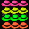 UV / BLACKLIGHT GANGSTER HAT - MIX OF COLORS - 12 PIECES