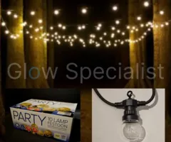 FESTOON LIGHT - 5 M - 10 LED LIGHTS - CLEAR - WARM WHITE - IP44