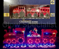 KERST TREIN MET ROTERENDE LED WIELEN - MET ADAPTER