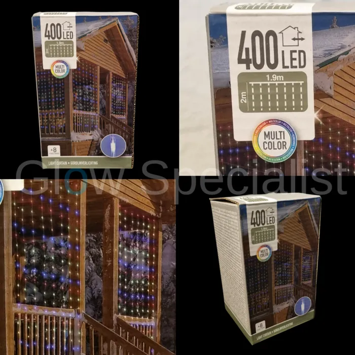 LIGHT CURTAIN - 400 LEDS - 8 FUNCTIONS - 1.90 M - MULTICOLOR - IP44