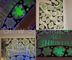CHRISTMAS - GLOW IN THE DARK WINDOW STICKERS - 2 SETS