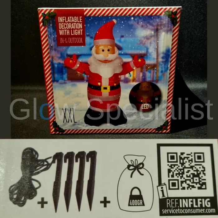 INFLATABLE SANTA CLAUS WITH LIGHTS - 190 CM