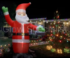 Europalms OPBLAASBARE REUZE KERSTMAN MET VERLICHTING - 400 CM