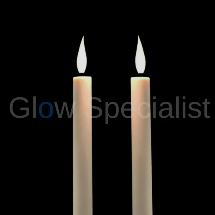 Simuflame LED SIMUFLAME CANDLES WITH REMOTE CONTROL - DELUXE FLAME - WIT - SET OF 2