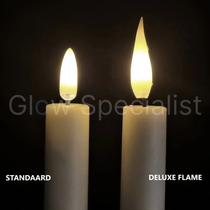 Simuflame LED SIMUFLAME CANDLES WITH REMOTE CONTROL - DELUXE FLAME - WIT - SET OF 2