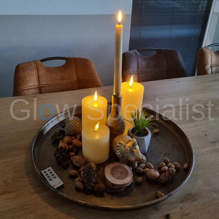 Simuflame SIMUFLAME LED KAARS  - DELUXE - MET AFSTANDSBEDIENING - 10 CM - IVOOR