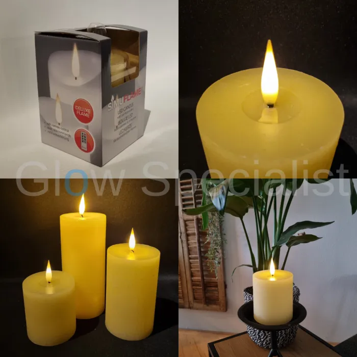 Simuflame SIMUFLAME LED KAARS  - DELUXE - MET AFSTANDSBEDIENING - 10 CM - IVOOR
