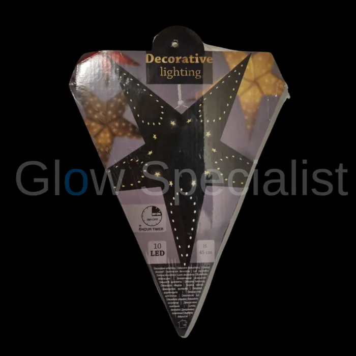 CHRISTMAS STAR WITH LED - 45 CM - RED OR BLACK - TIMER