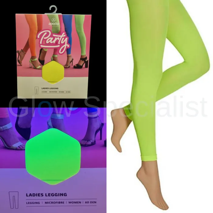 Apollo UV / BLACKLIGHT LEGGING - NEON GEEL -  60 DEN