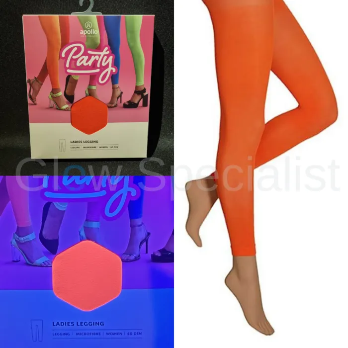 UV / BLACKLIGHT TIGHTS - NEON ORANGE - 60 DEN