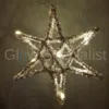 SILVER TINSEL LED STAR - 20 CM - WITH TIMER - 15 LED