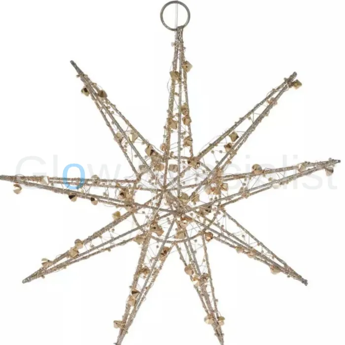LED STAR - GOLD DIAMOND - 30 CM - WITH TIMER - 20 LED