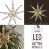 LED STAR - GOLD DIAMOND - 30 CM - WITH TIMER - 20 LED