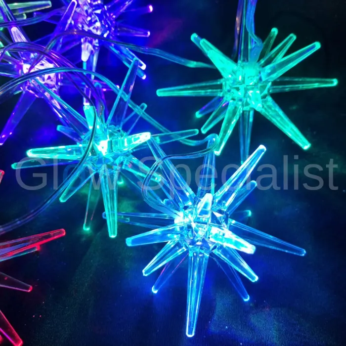 LIGHT CURTAIN WITH 7 ACRYLIC LED STARS - COLORCHANGING - IP44