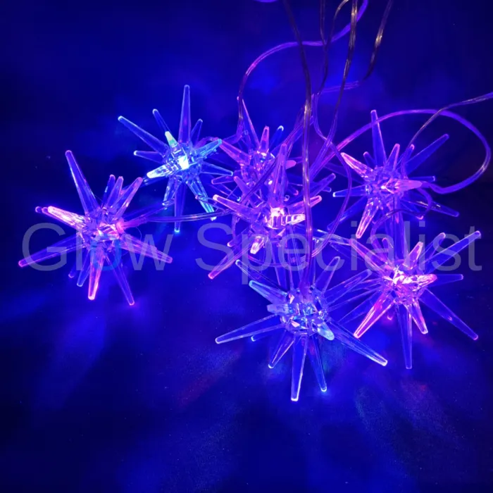 LIGHT CURTAIN WITH 7 ACRYLIC LED STARS - COLORCHANGING - IP44